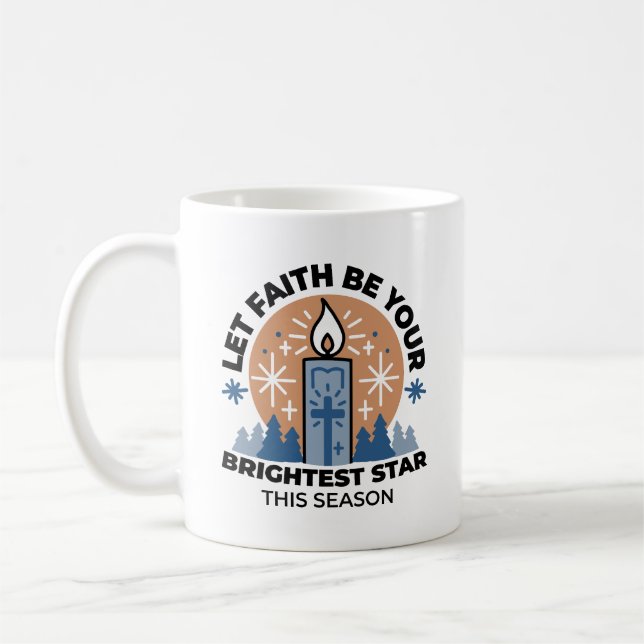 Let Faith Shine Bright: Winter Theme Coffee Mug (Left)