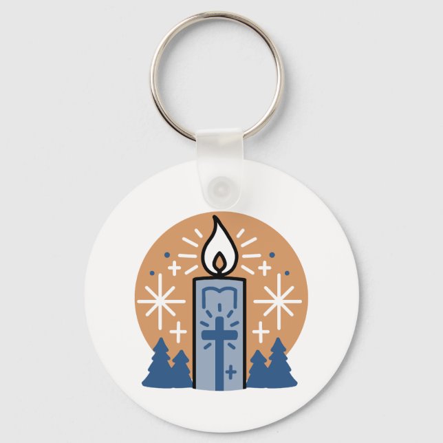 Let Faith Shine Bright: Winter Theme Keychain (Front)