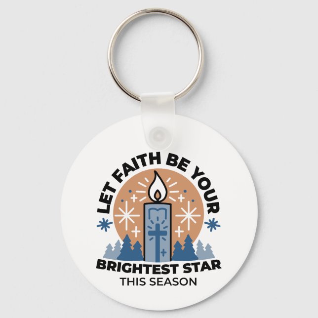 Let Faith Shine Bright: Winter Theme Keychain (Front)