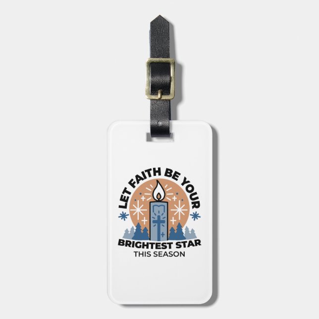 Let Faith Shine Bright: Winter Theme Luggage Tag (Front Vertical)