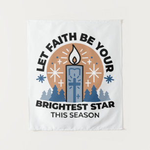 Let Faith Shine Bright: Winter Theme Tapestry
