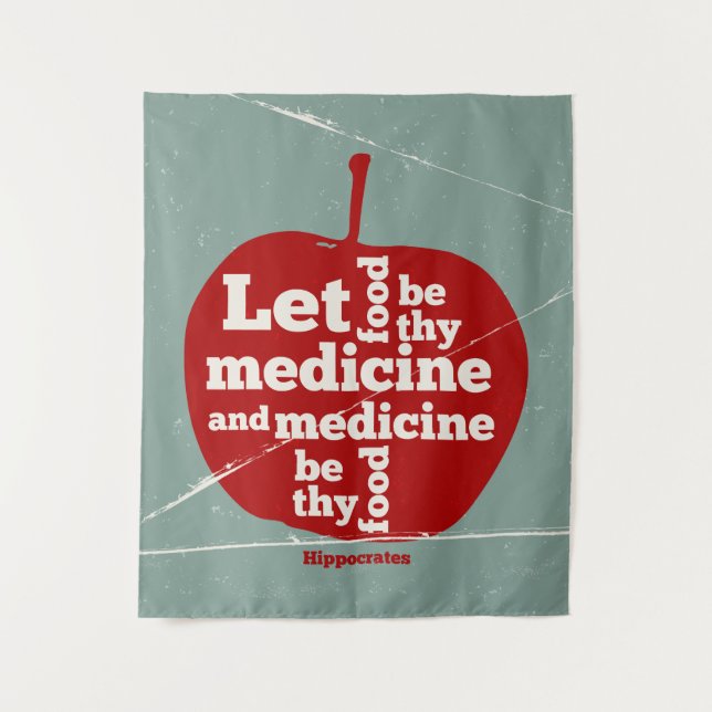 Let food be by medicine Hippocrates quote Tapestry (Front)