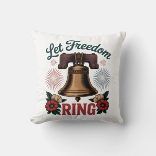 Let Freedom Ring Bell Patriotic Throw Pillow