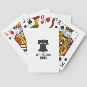 Let Freedom Ring Bell Silhouette Modern US Patriot Playing Cards