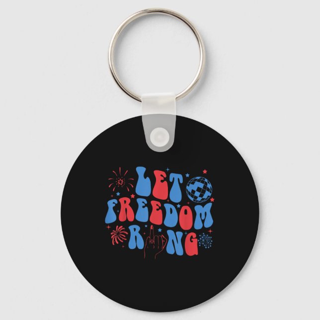 Let Freedom Ring Bride Bridesmaid 4th Of July Bach Keychain (Front)