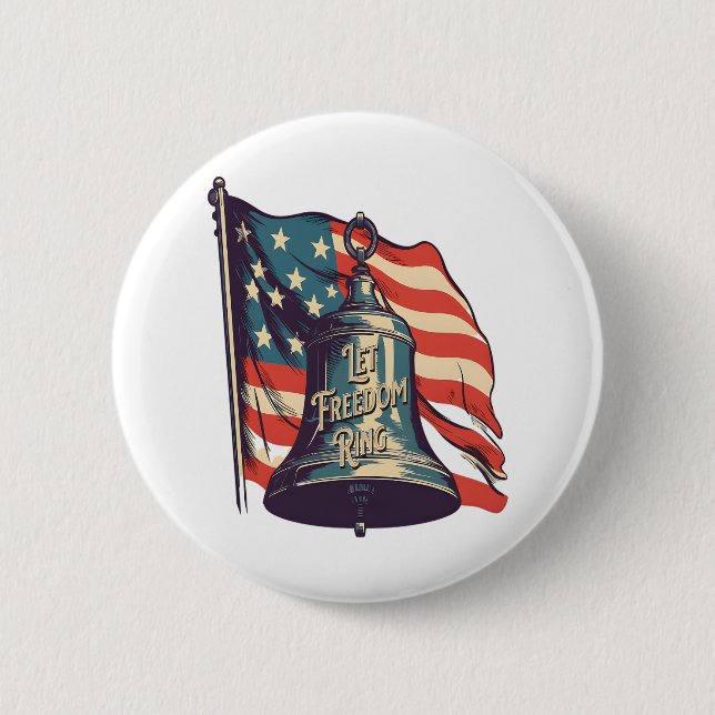Let Freedom Ring Funny Sloth 2 Inch Round Button (Front)