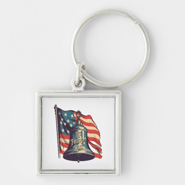 Let Freedom Ring Funny Sloth Keychain (Front)