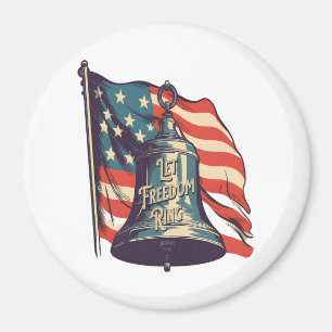 Let Freedom Ring Funny Sloth Magnet