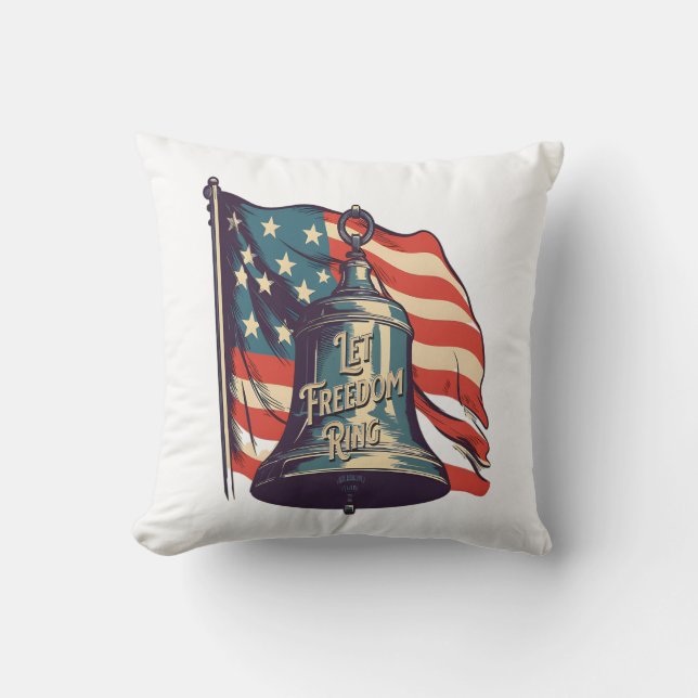 Let Freedom Ring Funny Sloth Throw Pillow (Front)