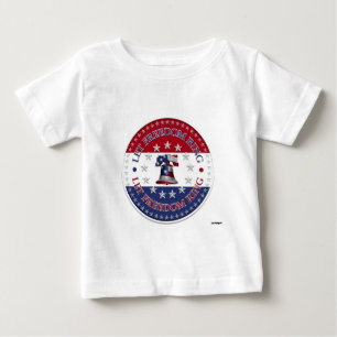 Let Freedom Ring Liberty Bell 13 & 50 Stars round Baby T-Shirt