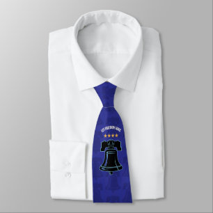 Let Freedom Ring Liberty Bell Patriotic Blue Tie