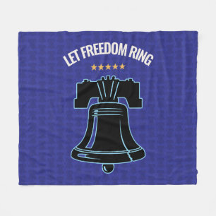Let Freedom Ring Liberty Bell Patriotic Throw Fleece Blanket