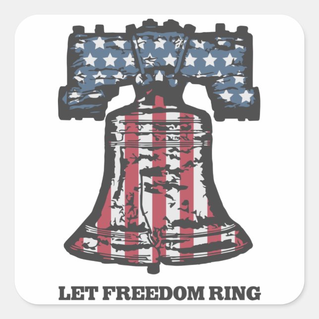 Let Freedom Ring - Liberty Bell- Stickers patrioti (Devant)