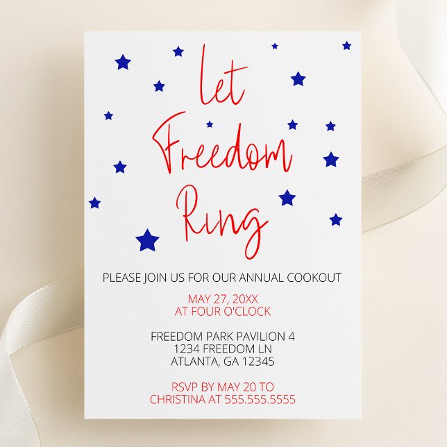 Let Freedom Ring MInimalist Party Invitation (Creator Uploaded)