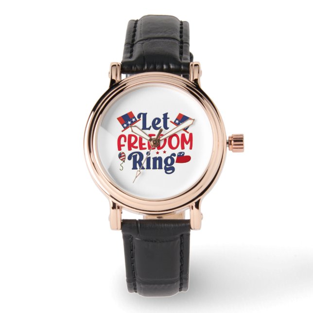 Let Freedom Ring - Perfect Square Black Watch (Front)