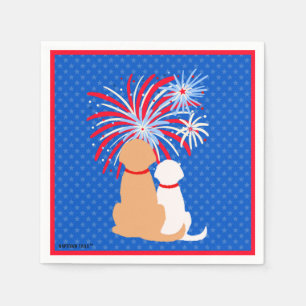 Let Freedom Ring Retriever Dogs Cocktail Napkins