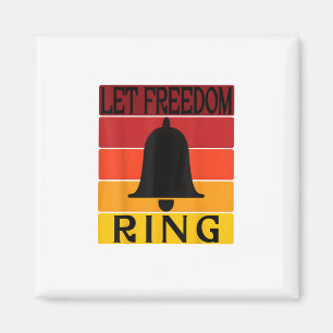 Let Freedom Ring Retro Sunset Bell Magnet