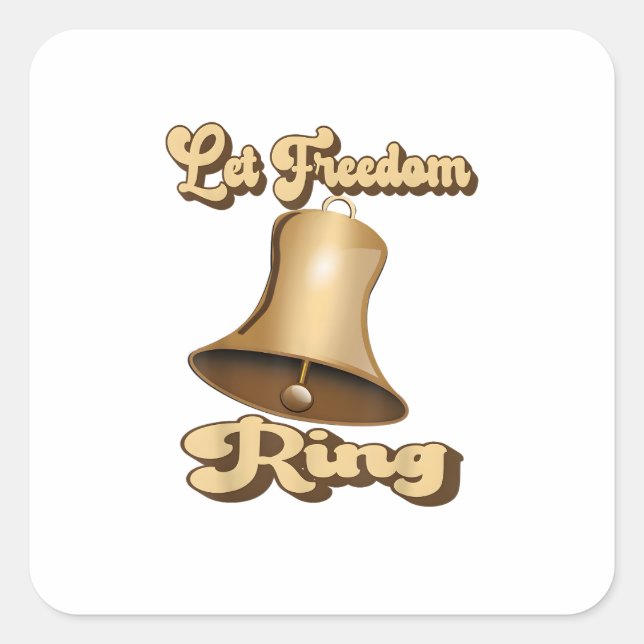 Let Freedom Ring Retro Vintage Bell Square Sticker (Front)