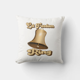 Let Freedom Ring Retro Vintage Bell Throw Pillow