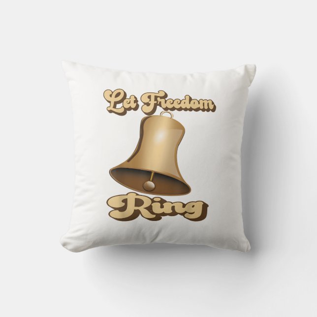 Let Freedom Ring Retro Vintage Bell Throw Pillow (Front)