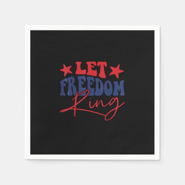 Let Freedom Ring Retro Vintage Napkin (Front)