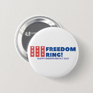 "Let Freedom Ring" Stars Patriotic Custom  2 Inch Round Button