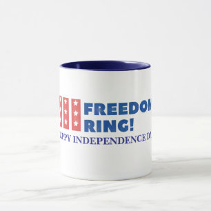 "Let Freedom Ring" Stars Patriotic Custom  Mug