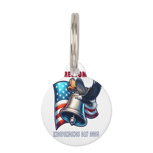 Let Freedom Ring Trending Quote Pet Tag (Front)