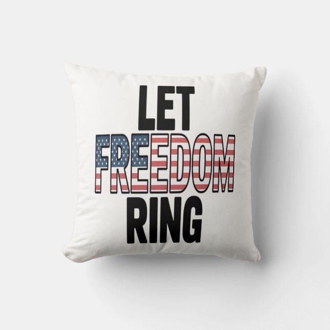 Let Freedom Ring Viral Sloth Throw Pillow (Front)