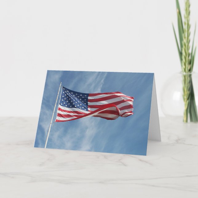 Let Freedom Wave Flag Card (Front)