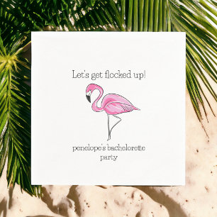 Let Get Flocked Up Flamingo Bachelorette  Napkin