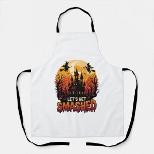 Let Get Smashed Halloween Haunted Castle Witches P Apron