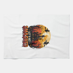 Let Get Smashed Halloween Haunted Castle Witches P Kitchen Towel
