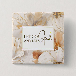 Let Go and Let God Christian Inspirational Quote 2 Inch Square Button