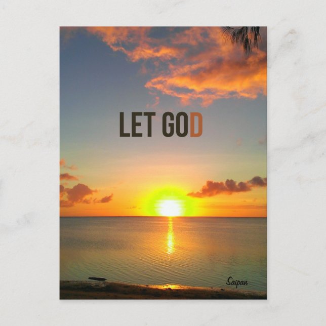 Let Go and Let God, Saipan Sunset postcard (Front)