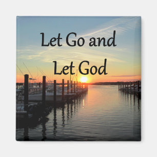 LET GO AND LET GOD SUNSET PHOTO MAGNET