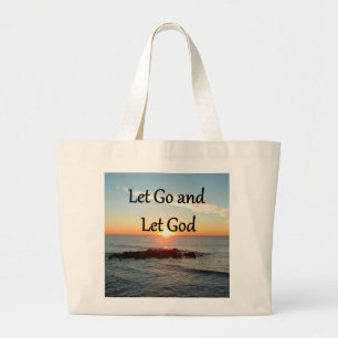 LET GO AND LET GONE SUNRISE DESIGN LARGE TOTE BAG