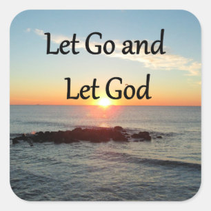 LET GO AND LET GONE SUNRISE DESIGN SQUARE STICKER