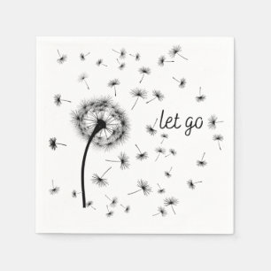 Let go, dandelion seed flowing in the wind napkin