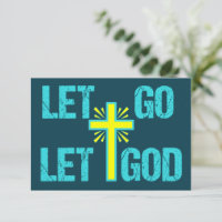 Let Go Let God Christian Inspirational Quote Card