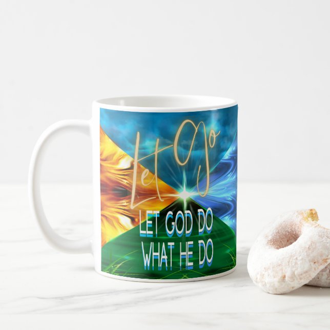 Let Go Let God Do What He Do Coffee Mug (With Donut)