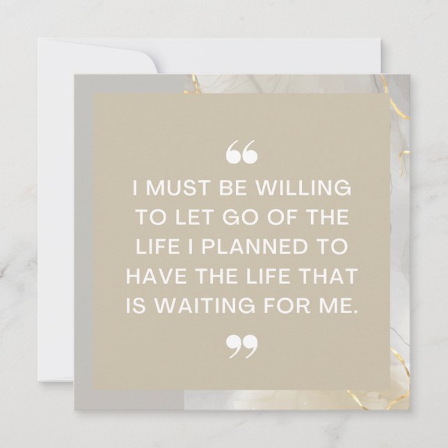Let Go Life I Planned Positive Affirmation Card (Front)