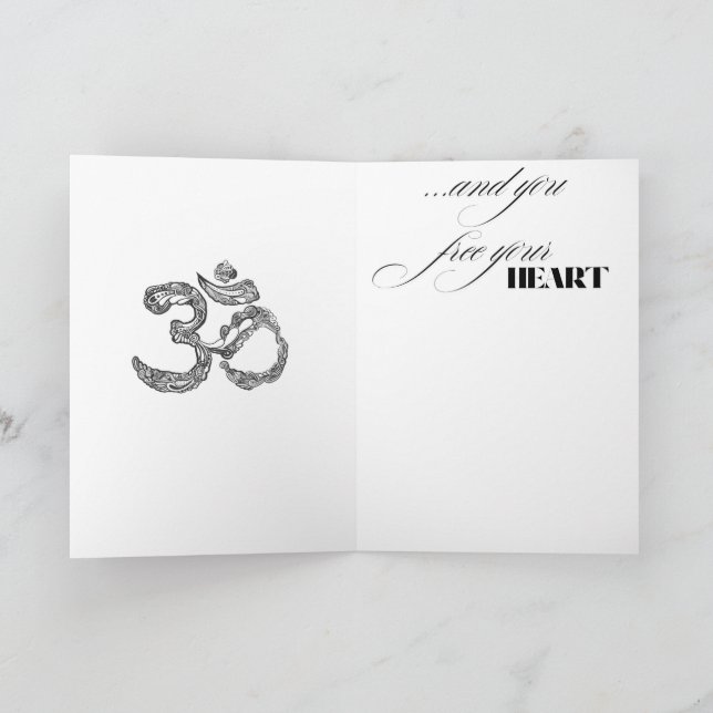 Let Go of Anger – Buddha Mindfulness Quote T-Shirt Card (Inside)