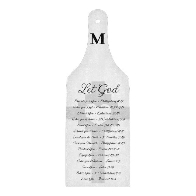 Let God scripture inspiration monogram Cutting Board (Front)