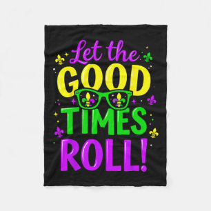 Let Good Times Roll Mardi Gras Fleece Blanket