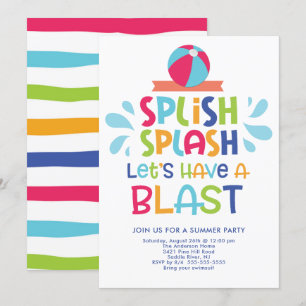 Let Have A Blast Pool Party Invitation