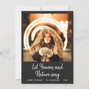 Let Heaven And Nature Sing Chalkboard Photo Holiday Card