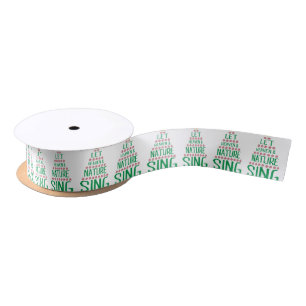 Let Heaven and Nature Sing X-mas Tree Image Satin Ribbon