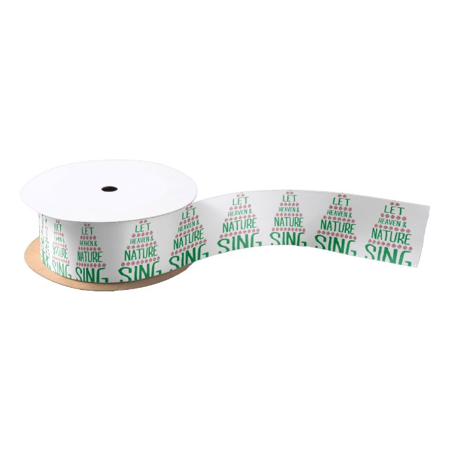 Let Heaven and Nature Sing X-mas Tree Image Satin Ribbon (Spool)