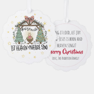 Let Heaven & Nature Sing” Nativity Ornament Card